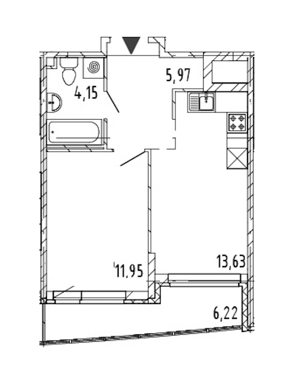 1-комнатная квартира 35.7 м², 19/23 эт., ЖК «Новые горизонты 2»